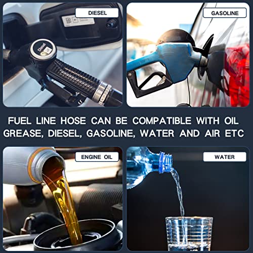 Image of 1 /2 Inch ID NBR Rubber Hose, 5 Feet Fuel Hose Line Transfer Hose for Small Engine Black
