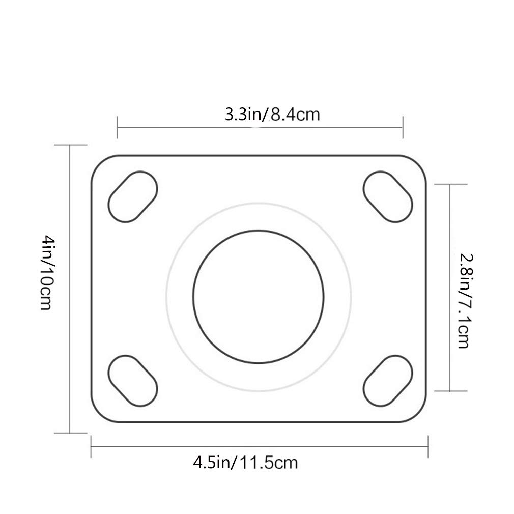 Rollen, Schwerlast-Möbelrolle mit 360°-Drehgelenk, Tragkraft 800 kg, rot(8inch)