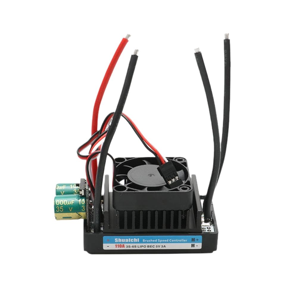 Regolatore di velocità del motore del tosaerba RC 12V 24V 110A ESC spazzolato a doppia via 1000W con ventola di raffreddamento