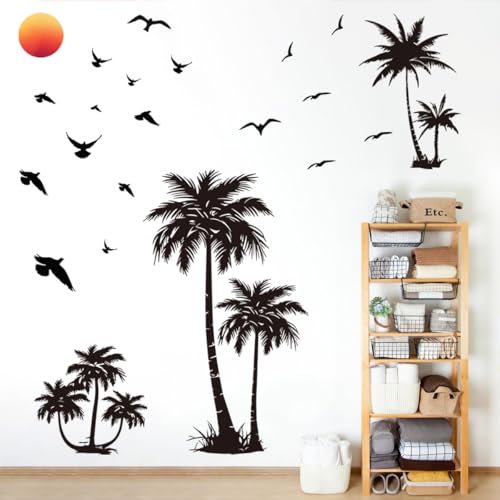 Vinilos decorativos árbol de palma negro 2 planchas 36x12 in miniatura 7