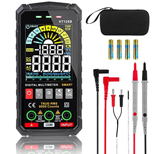 HOMELYLIFE Digitale Multimeter Tester Smart auto-ranging Voltmeter 6000 Telt TRMS voor Elektrische Testen & Automotive Circuit NCV Spanningsmeter Tests Ohm Amp Temperatuur Capaciteit Frequentie