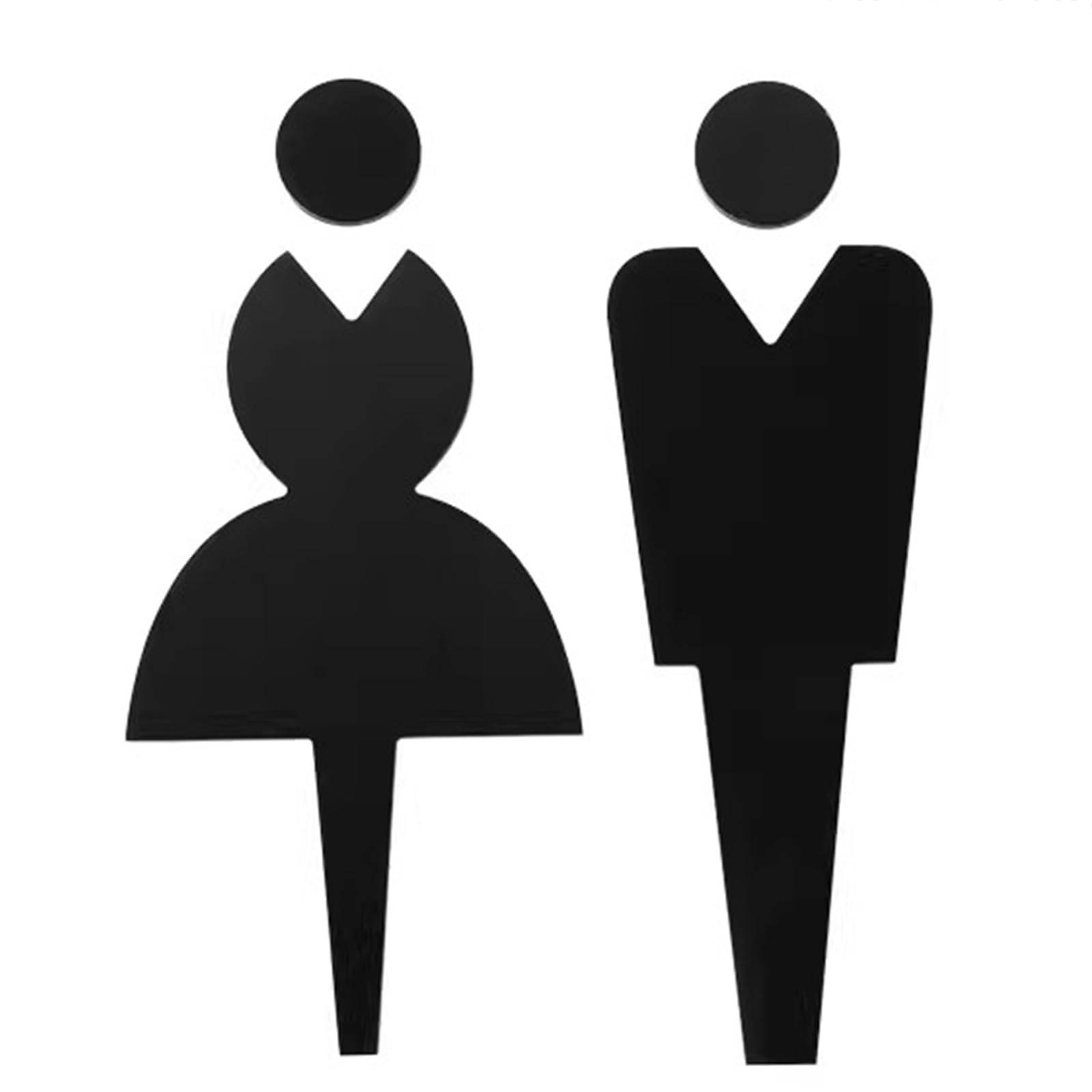 number plate， Metal,Toilets Sign for for Business Home Office and Restaurants,Height: 6 Inches,2 Pcs(Parent,Black)
