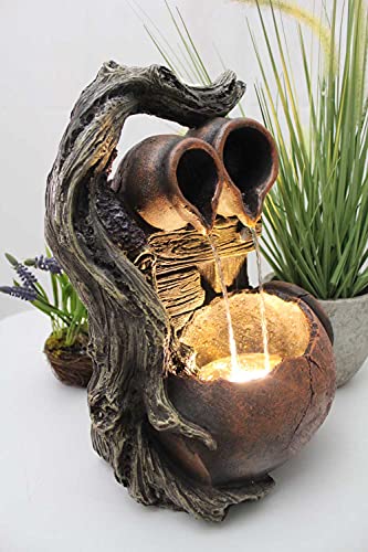 Tuinfontein BK834 met verlichting, fontein, waterval, balkonfontein, terraspin, tuindecoratie - Afbeelding 3