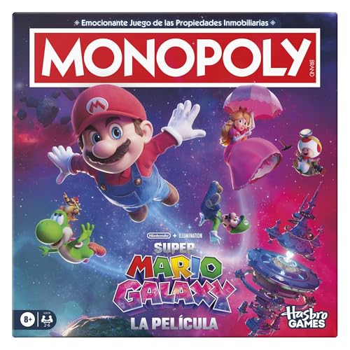 Monopoly: Super Mario Galaxy La Película Juego de Mesa I Divertidos Juegos Familiares para niños, Adolescentes y Adultos | De 2 a 6 Jugadores | Edad: 8+   Versión en español