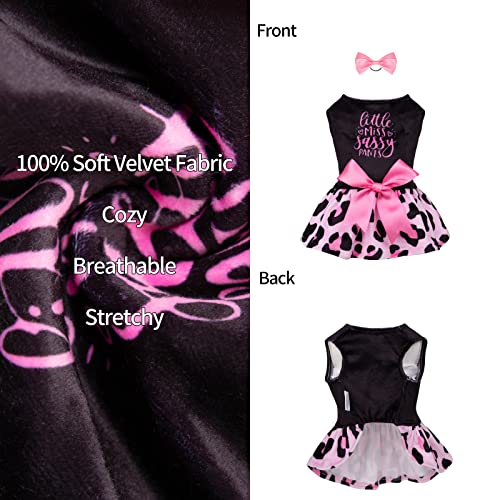 CuteBone-Little-Miss-Sassy-Pants-Dog-Leopard-Print-Dress-Velvet-for-Small-Dogs-Girl-Puppy-Dresses-Pink-Dog-Clothes-CVA15XXS-D CuteBone Little Miss Sassy Pants Dog Leopard Print Dress Velvet for Small Dogs Girl Puppy Dresses Pink Dog Clothes CVA15XXS D