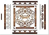 Neuf POCHOIR EN PLASTIQUE MYLAR Format A4 (21 * 29,7 cm) : Motif baroque pour frise mural