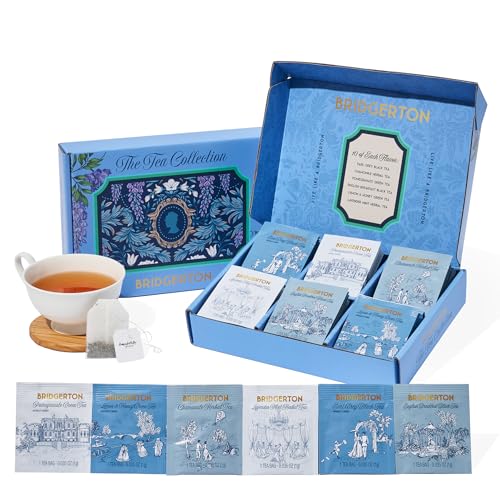 Image of Bridgerton The Tea Collection Officially Licensed Tea Gift Set, 60 Premium Tea Bags with Herbal, Black & Green Tea Blends Bridgerton Inspired Tea Box for Fans and Book Lovers