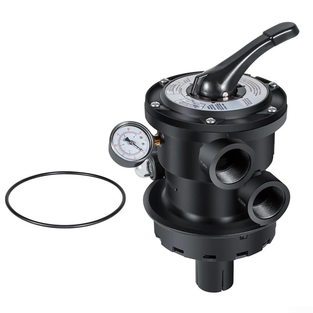 Minhe Válvula multipuerto de repuesto SP0714T de 1.5 pulgadas, montaje superior para filtro de arena Hayward Pro Series, color negro
