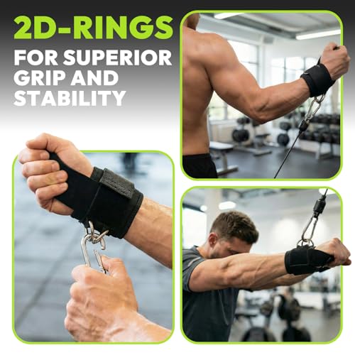 Image of HANDBODE Lifting Straps, Double D-Ring Weightlifting Wrist Straps | Steel Hardware, Two Piece Set, Padded Cuffs, Reinforced Stitching, Adjustable Fit, Deadlifts, Pull Ups, Rows, Cable Curls
