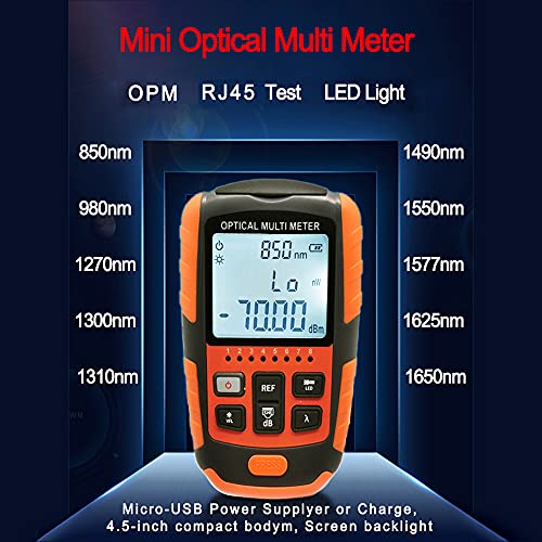 YICIZOL 30km Visual Fault Locator, Fiber Optic Power Meter with FC, SC Connector, Fiber Optic Cleaver and FC/UPC (Male) to LC/UPC (Female) FTTH Tool Kits for