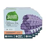 Seventh Generation Free and Clear Ultra Thin Pads with Wings Overnight Absorbency, White, Unscented,...