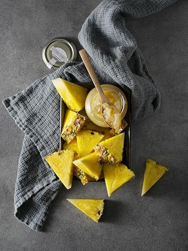 Image of La Vieja Fabrica Pineapple Mermelada • Spanish Pineapple Jam • Real Fruit Spread • Imported Gourmet Breakfast Spread, 12.35 oz ℮ 350 g