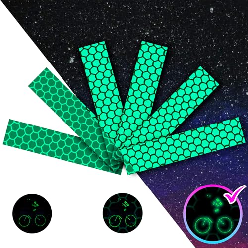 Image of LOOM Reflective Stickers for Helmet | 6pcs Brilliant Green | Similar to 3M Reflective Tape | Bike Reflectors for Night Riding, Mailbox reflectors | Waterproof hi vis Decals for Car, Trailer