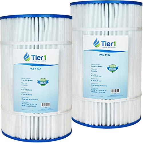 Tier1 Pool & Spa Filter Cartridge 2-pk | Replacement for Pentair R173214, Clean & Clear 75, Pleatco PAP75-4, Filbur FC-0685, Unicel C-9407 and More | 75 sq ft Pleated Fabric Filter Media