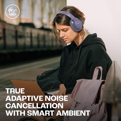 Image of JBL Tune 770NC Wireless Over Ear ANC Headphones with Mic, Upto 70 Hrs Playtime, Speedcharge, Google Fast Pair, Dual Pairing, BT 5.3 LE Audio, Customize on Headphones App (Purple)
