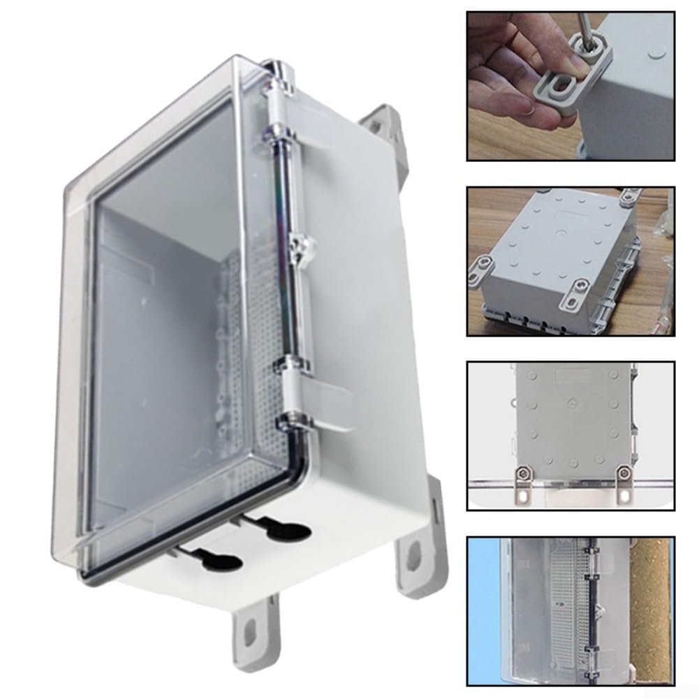 IP66 wasserdichte elektrische Anschlussdose mit transparenter Abdeckung, ABS-Kunststoffgehäuse für den Außenbereich, für Steckdosenschutz, Garten und Industrie (transparent)