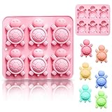 Heyiminy Turtle Mold, Sea Turtle Silicone Mold, Cute Turtle Shaped Silicone Ice Cube Tray, Tortoise Fondant Candy Mold Chocolate Making Mold Animal Baking Mould Tool for Cake Decorating Polymer Clay