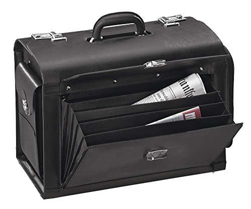 Alassio 45057 - pilotenkoffer VERONA, van hoogwaardig leer, ca. 49 x 35 x 24 cm, zwart - Image 5