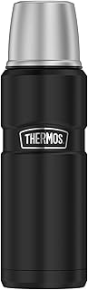 Thermos Termo de Acero Inoxidable, Acero Inoxidable, Negro, 7,5 x 7,5 x 24,4 cm