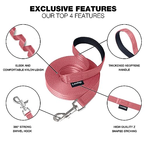 Loutep Trainingsleine für Hunde, 3 m, 5 m, 10 m, 15 m, 20 m, 25 m, 30 m, Starkes Nylonseil, extra Lange Leine, Hundeleine mit gepolstertem Griff für große, mittelgroße und kleine Welpen, Rückruf