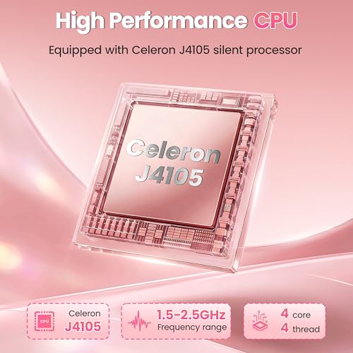Image of 14 inch Rose Gold Laptop, Quad-Core Celeron J4105 Processor, FHD IPS Display, 6GB RAM 1TB SSD,Win 11 Pro PC, Ultra Lightweight Notebook for Travel, Online Classes, Work & Study