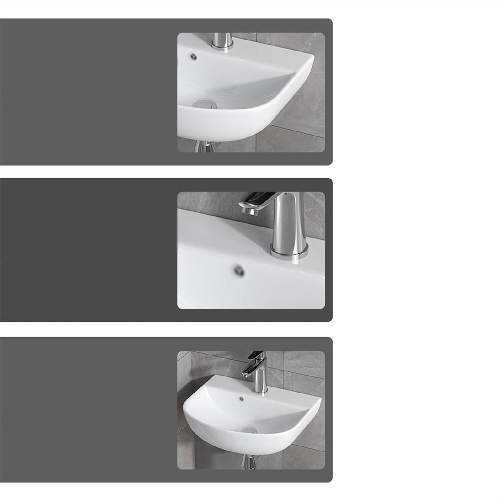 Mini lavabo de pared para baño, pequeño lavabo para balcón o encimera completo con accesorios, diseño de ahorro de espacio para zonas compactas