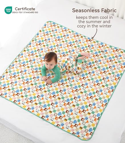 Image of Premium Baby Blankets, Soft Viscose from Bamboo Blanket for Boys and Girls, Nursery Crib Bedding Quilt for Newborn and Toddler, Cooling for Hot Sleepers 50'' x 50'' Animal