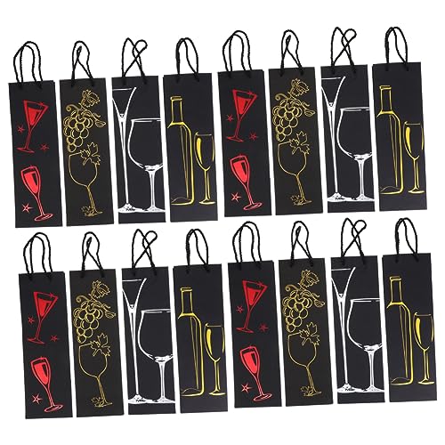 Bolsas de papel PRETYZOOM premium de alta resistencia con detalles dorados para vino