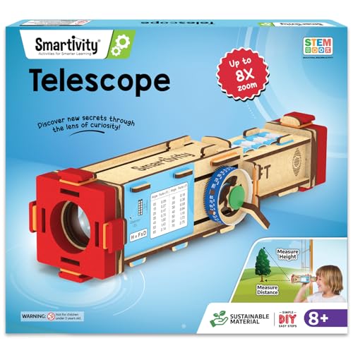 Smartivity Telescope Toy for Kids Age 8, 9, 10, 11, 12, 13, 14 Years Old | Measure Height & Distance | Birthday Gift for Boys & Girls | DIY Science Toys for Kids 8-14 Year| STEM Kit