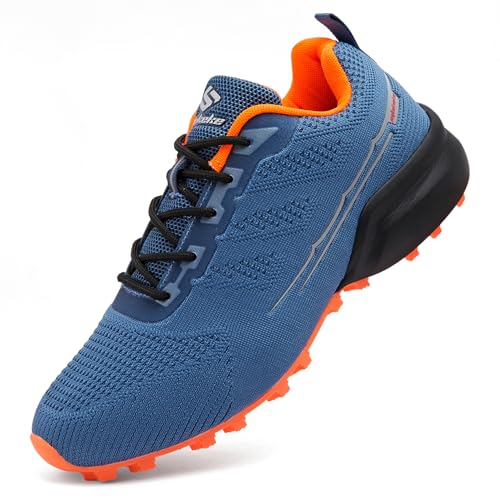 Image of Men's Trail Running Shoes Lightweight Breathable Walking Hiking Sneakers Outdoor Athletic Tennis Cross Training Shoes