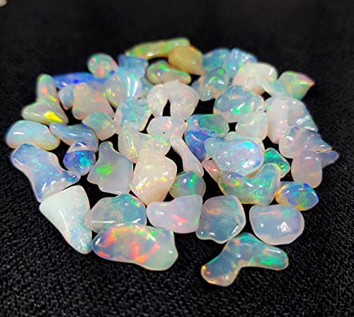 Rare Gemstone Ethiopian Opal Gemstone Rough Uneven Shape Multi Fire Ethiopian Opal Making Jewelry Loose Rough 10 Pieces Size 5X6 - 12X16 Mm, Full Of Multi Color Fire & Genuine Rough [Gsku-27] #TOP6