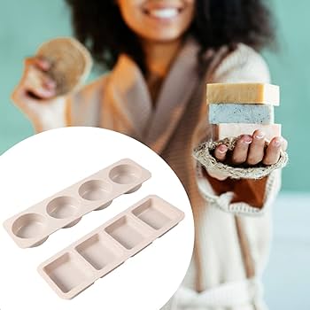 Stampi Per Sapone In Silicone - Set 2 Forme Rettangolare E Ovale Per Fai Da Te - Foto 3