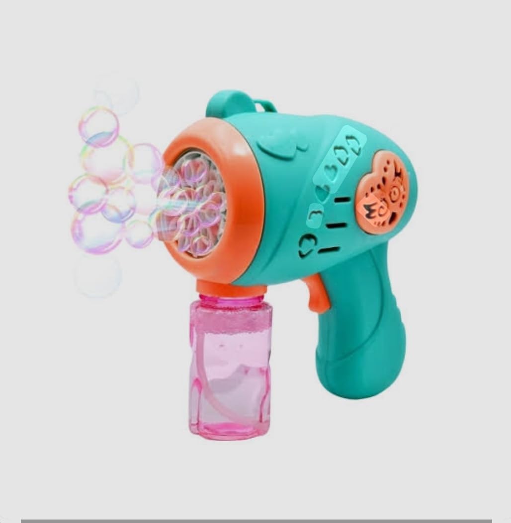 Automatic Bubble Gun Toy for Kids, Teal, with Bubble Solution Bottle Included-image-49