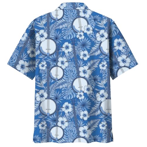 Banjo Shirt for Men – Funny Banjo Pattern Hawaiian Shirt, Vintage Banjo Gifts for Men, Music Aloha Shirt Size S-5XL3