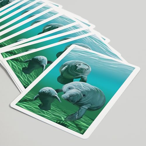 Baraja de 52 cartas para adultos de tamaño póker Manatees miniatura 5