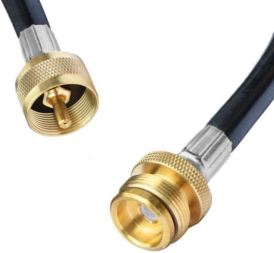 DOZYANT 4 Feet Propane Torch Extension Hose for Propane Tree Distribution Tree Post Assembly 1" x20 Male Throwaway Cylinder Thread - T and Y Connector