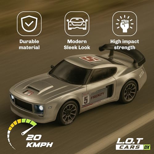 Image of Flare Remote Control Car | 20Kmph, 2.4Ghz | Rc Drifting Car, Rc Car, Valentine Gift, 4 Wheel Drive, Boost Mode, Long Range Remote, Hard Plastic Top with LED Head Light (Underground Silver)