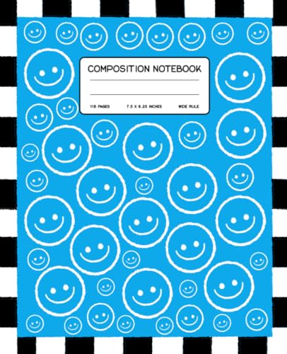 Happy Face Composition Notebook Wide Ruled: Cute Smiley Face Notebook | 108 Pages | 7.5 x 9.25 Inches.