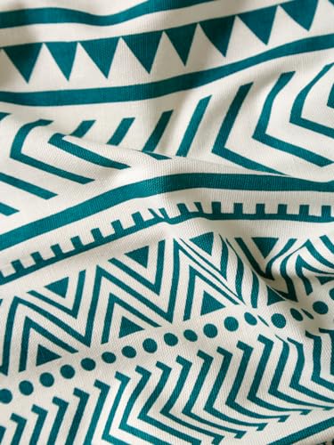 Image of Cortina Self Print Light-Filtering 100% Cotton Curtains 5 feet Long Set of 1 for Window [ Opacity: 50-60%, Color: Sky Blue, 180 GSM ]