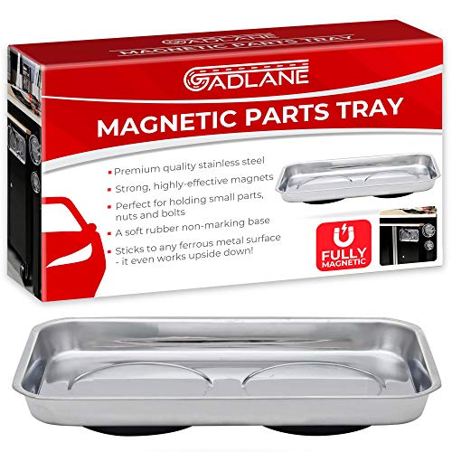 Preisvergleich Produktbild GADLANE Rechteck Magnet Schale Edelstahl Teller Hochleistungs-muttern- Und Bolzenbuchsen Schrauben Werkzeughalter 24.1cm x 14.0cm
