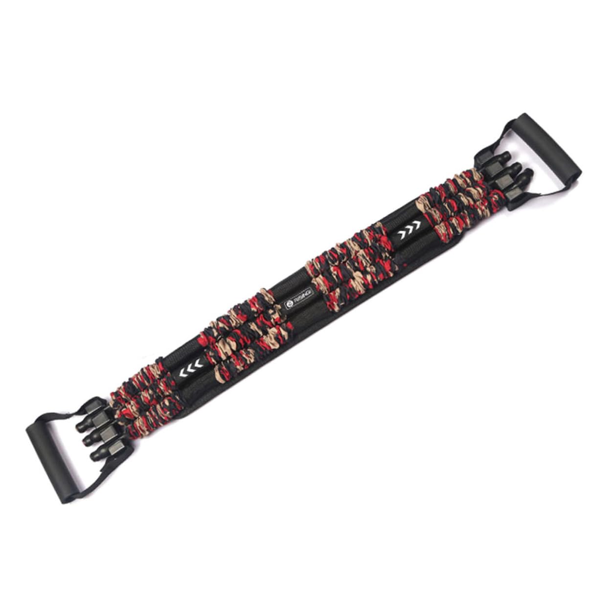 Multifunction Chest Expander for Home Fitness Portable Muscle Training Equipment Strengthening Arms and Chest Ergonomic Handles Red Camouflage Design