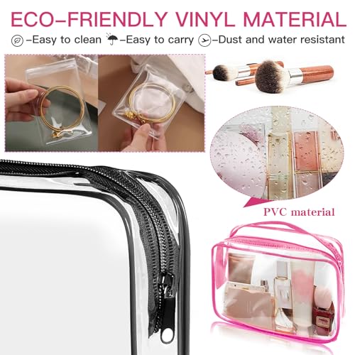 6 Pack Toiletry Bag Makeup Bag Cosmetic Bag, TSA Approved Clear Travel Toiletry Bag wih Zippers, Quart Size Travel Makeup Cosmetic Bag for Women Men, Carry on Airport Airline Compliant Bag, 6 Colors2
