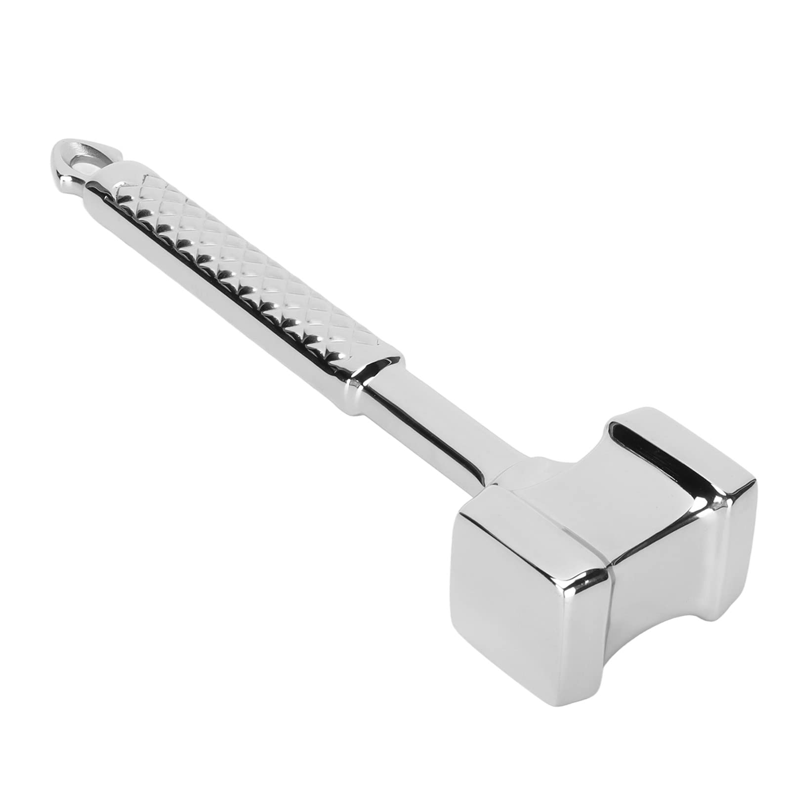 Steakhammer aus Edelstahl, Fleischklopfer mit doppelseitigem Kopf und ergonomischem Griff, 36‑punktige strukturierte Oberfläche für gleichmäßiges Flachklopfen des Fleisches,