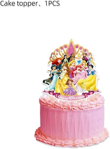 Miniatura 3 de 25 piezas de suministros de fiesta de cumpleaños de princesas, decoración de magdalenas para regalo de niños, regalos de fiesta de cumpleaños