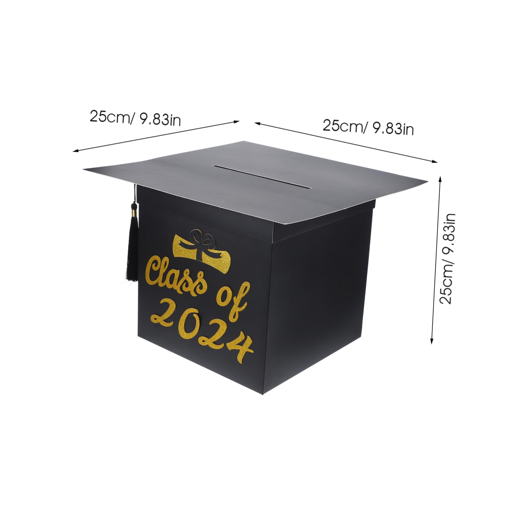 COLLBATH Graduation Cap Card Box Holder Class of Cap Shape Decoration for Graduation Party Creative Keepsake Box for Cards and Messages