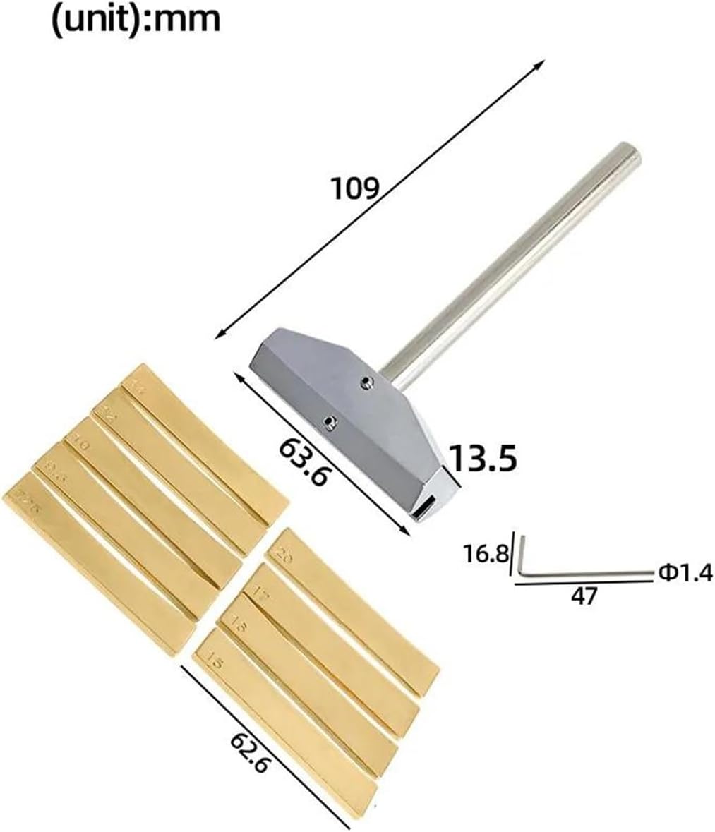 ギターツール ギターベースのフレットプレートの穴と半径のフレット挿入ツールとレンチ