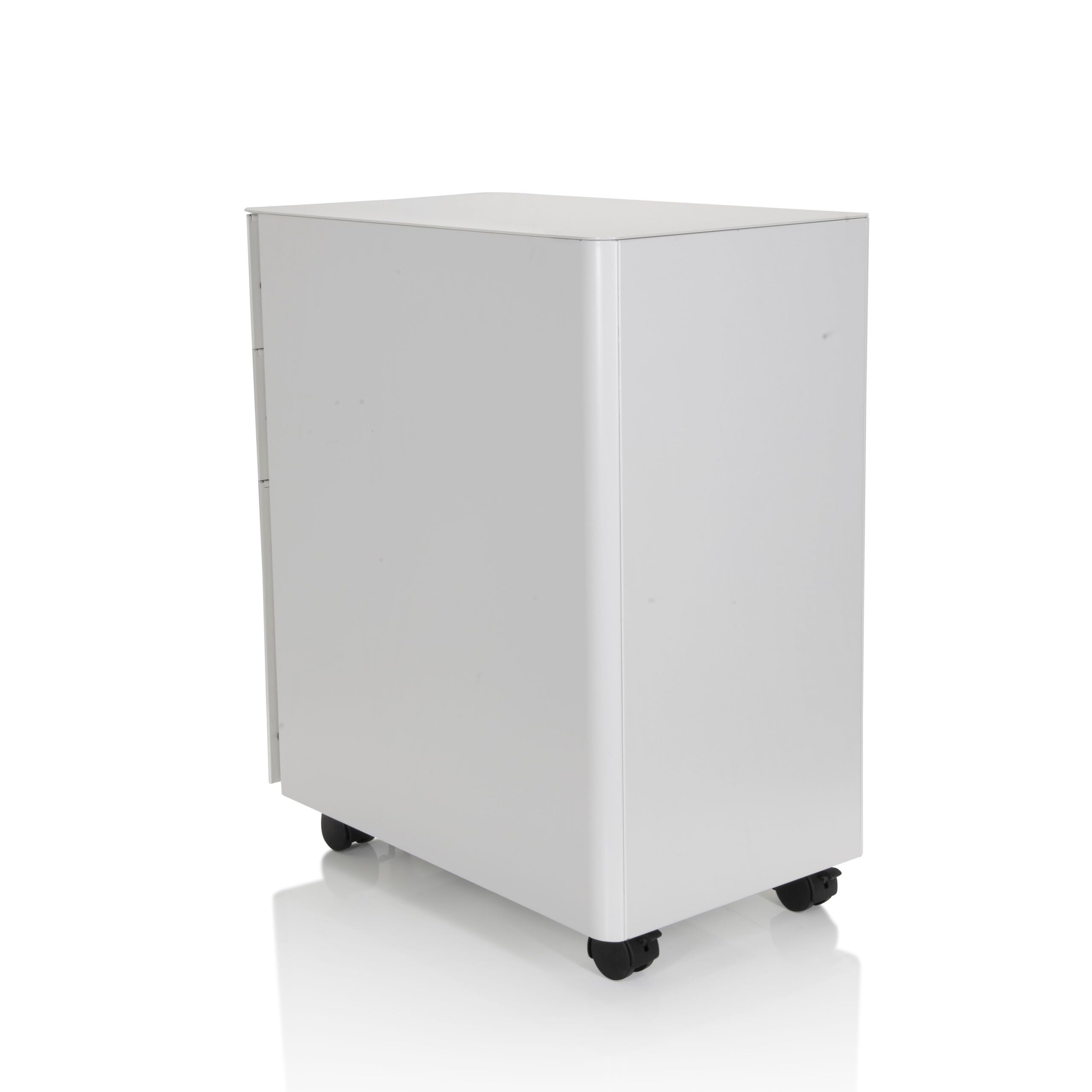 hjh OFFICE 743018 Rollcontainer schmal Color I Stahl Weiß Schubladenschrank mit Rollen, A4 Hängeregister, abschließbar