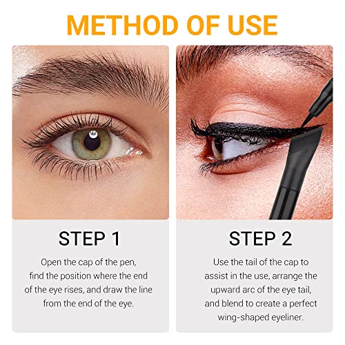 Evpct 3Pcs Black Royal Blue White Liquid Wing Eyeliner Stamp Eye Pencil Makeup Set Waterproof Colored Color Eye Liners Stamps Shapes Delineador De Ojos Contra El Agua Delineadores De Colores Para Ojos #TOP2