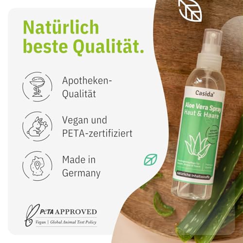 Aloe Vera Spray Haut & Haare - Intensives Feuchtigkeitsspray mit Aloe Vera - aus der Apotheke - 200 ml