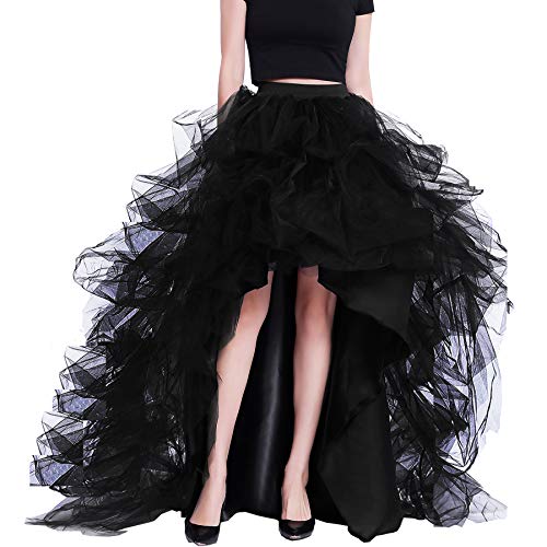 Lisong Women Floor Length High Waist High Low Tulle Layered Spectial Occasion Skirt2